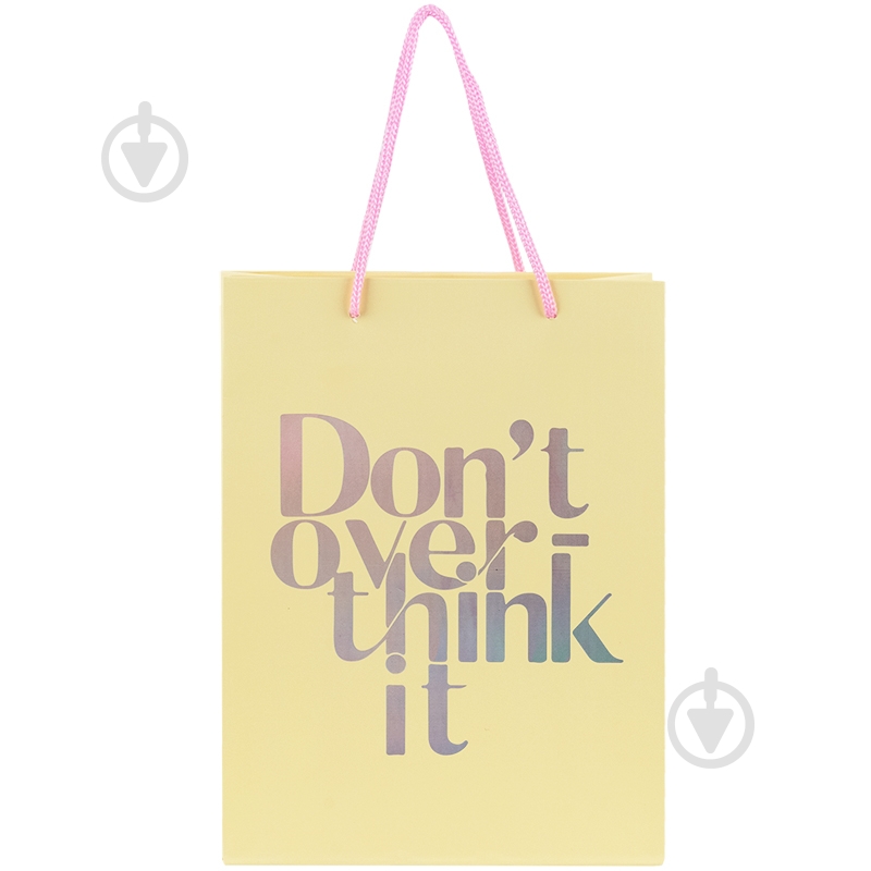 Пакет подарочный Don't overthink it 8501-30-A 18х24 см Axent - фото 1 Пакет подарочный Don't overthink it 8501-30-A 18х24 см Axent - фото 1