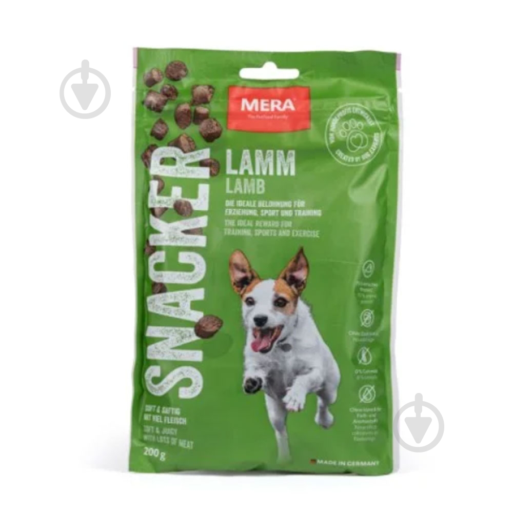 Ласощі для собак MERA Snacks Snacker Lamm з ягням 200 г - фото 1