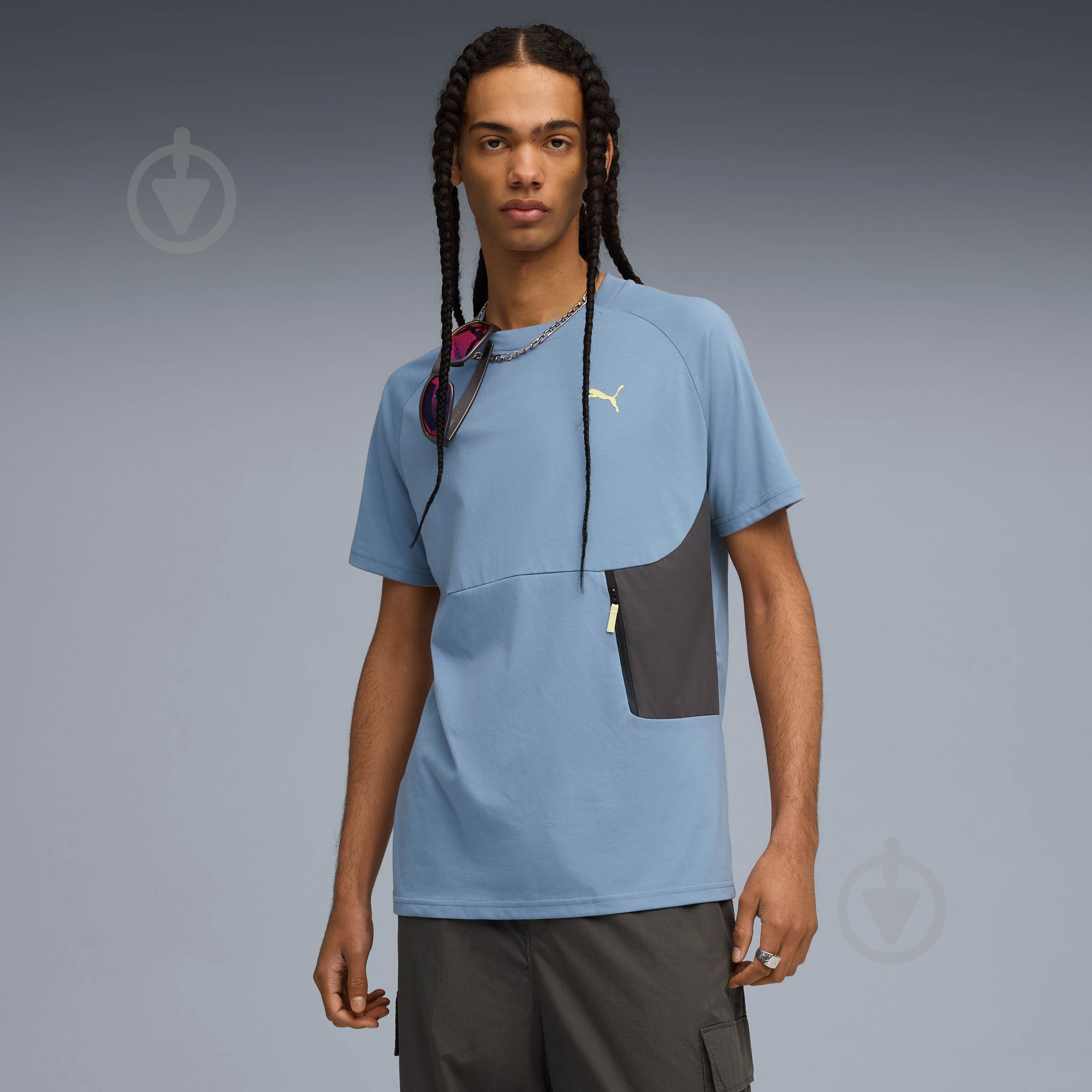 Футболка Puma PUMATECH Pocket Tee 62967334 р.L синий - фото 1