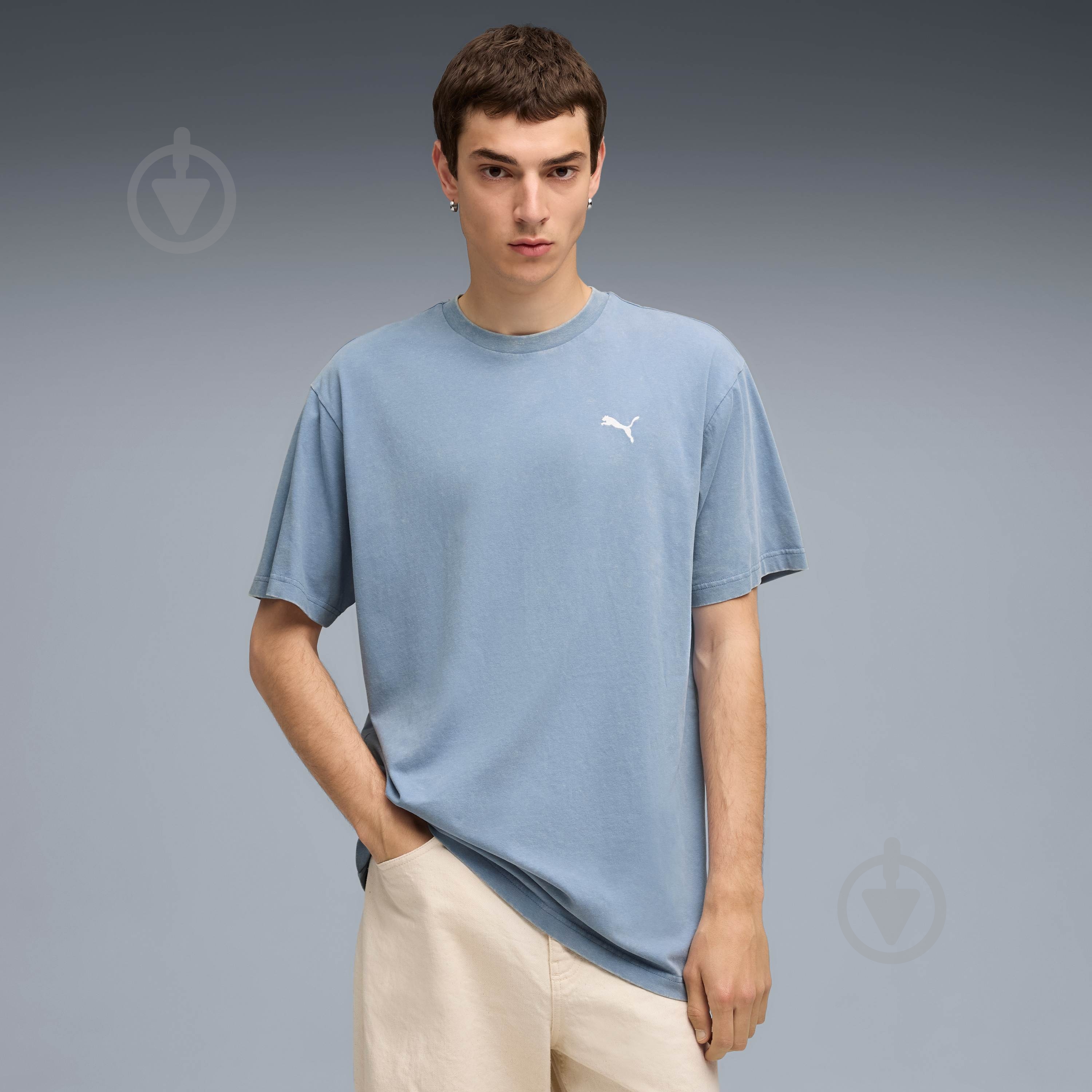 Футболка Puma ESS ELEVATED Relaxed Wash Tee 68804834 р.L синій - фото 1