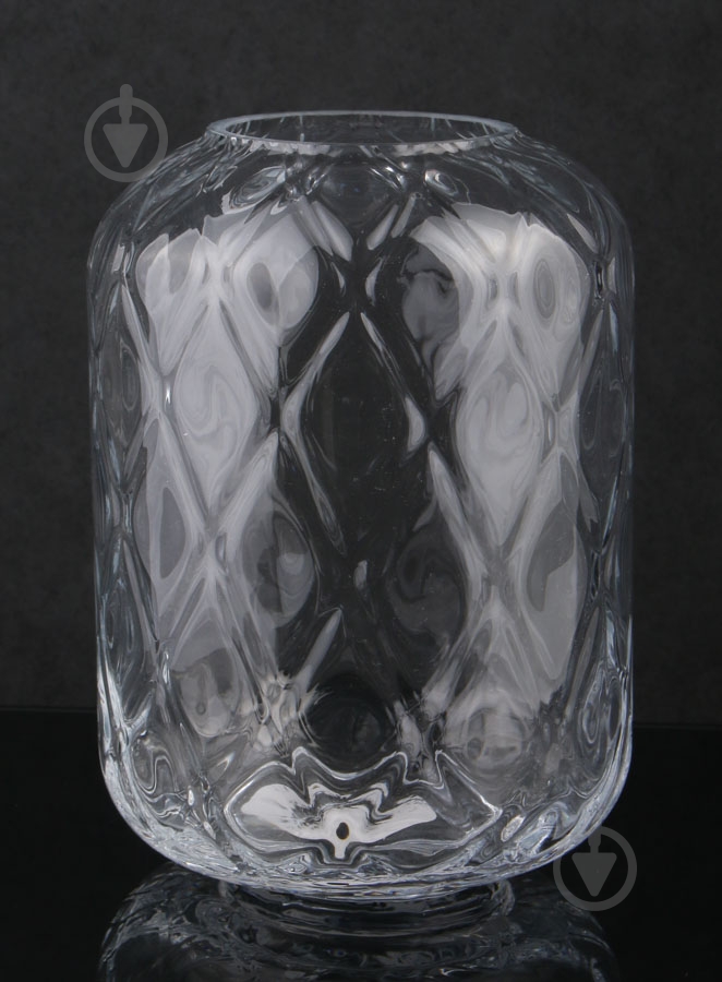 Ваза стеклянная S Ролер 24 см 24 см прозрачная - фото 1