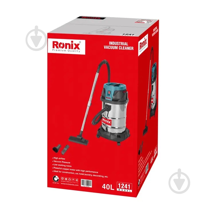 Пылесос Ronix 40 л 1400Вт 1241 - фото 10