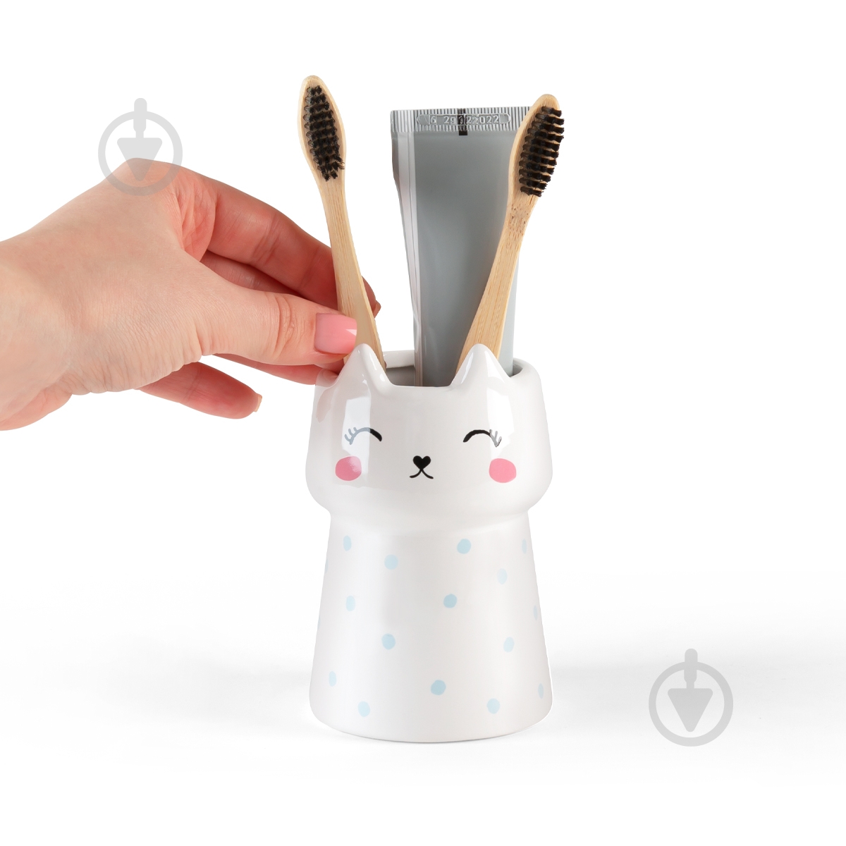 Подставка для зубных щеток Cute Cat BA-21 White - фото 2
