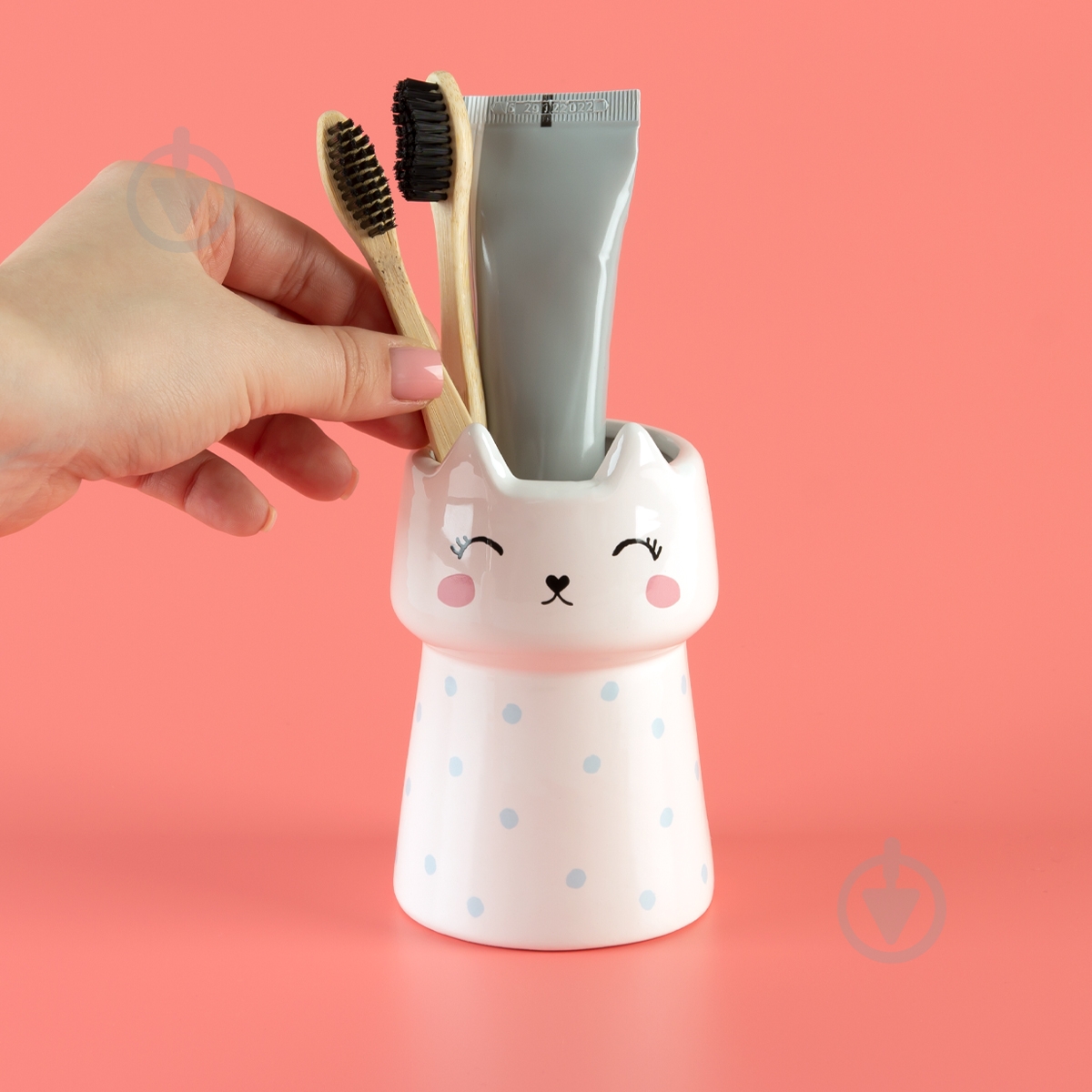 Подставка для зубных щеток Cute Cat BA-21 White - фото 4