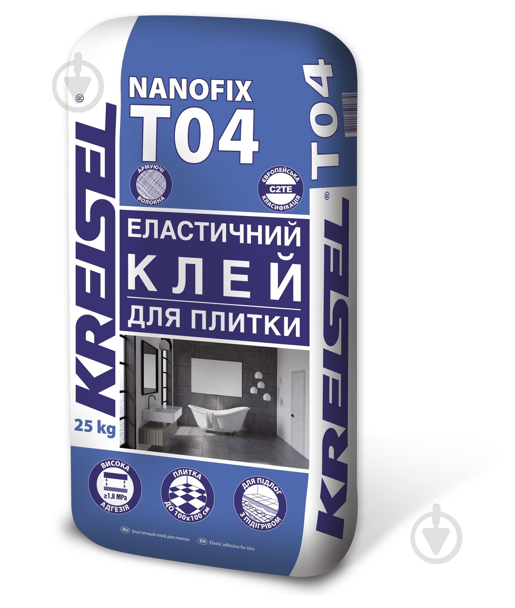 Клей для плитки KREISEL та натурального каменю високоеластичний NANOFIX T04 25 кг - фото 2
