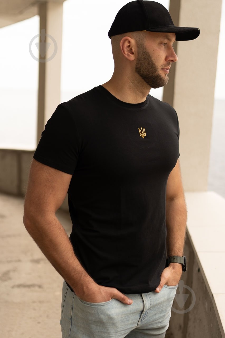Футболка LOGOS-Tac з вишивкою золотий герб 04-09-00-0014 р.4XL чорний - фото 3