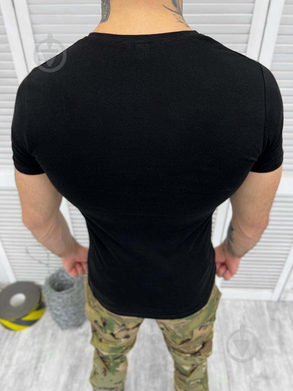 Футболка LOGOS-Tac з вишивкою золотий герб 04-09-00-0014 р.4XL чорний - фото 6