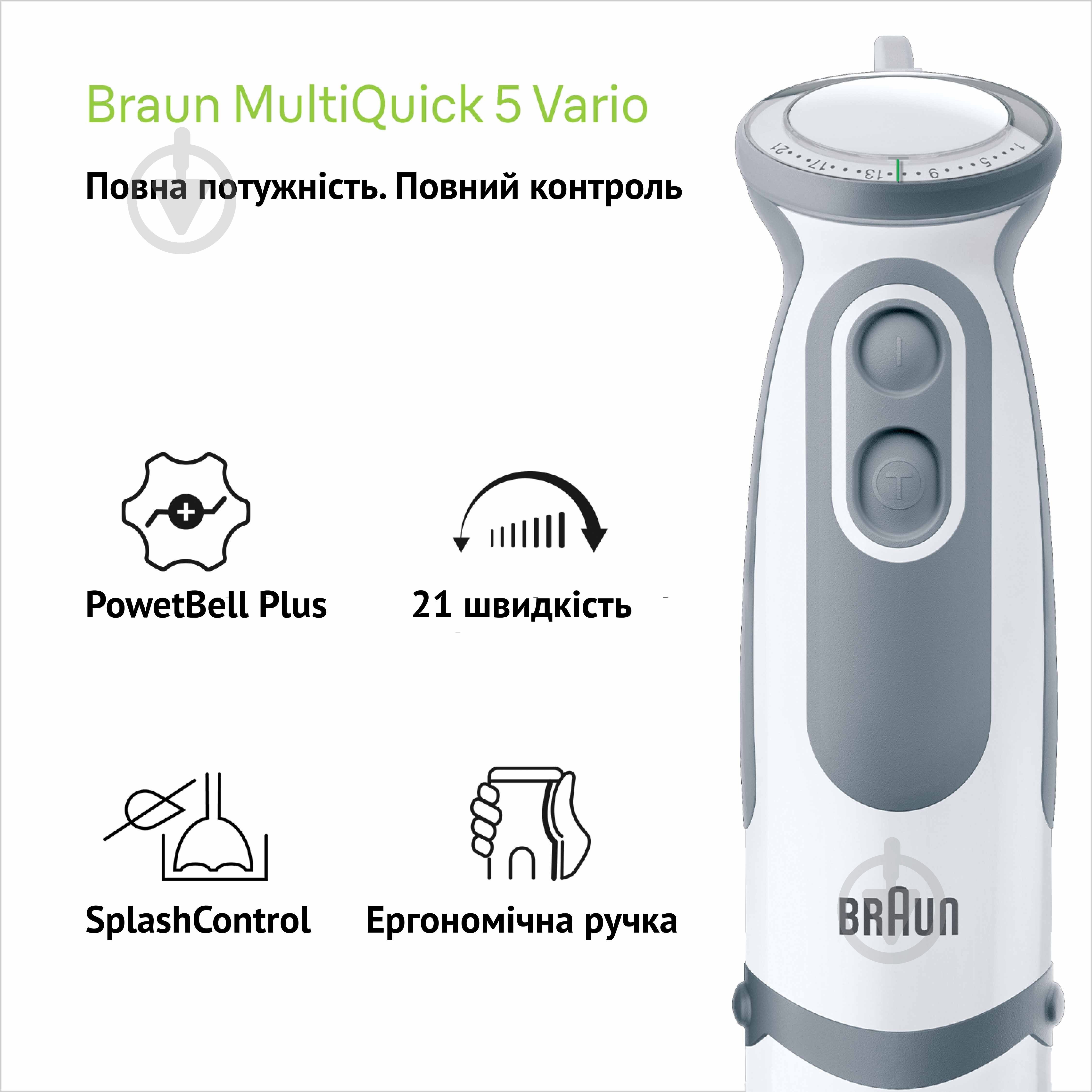 Блендер погружной Braun MQ5245WH - фото 3 Блендер погружной Braun MQ5245WH - фото 3