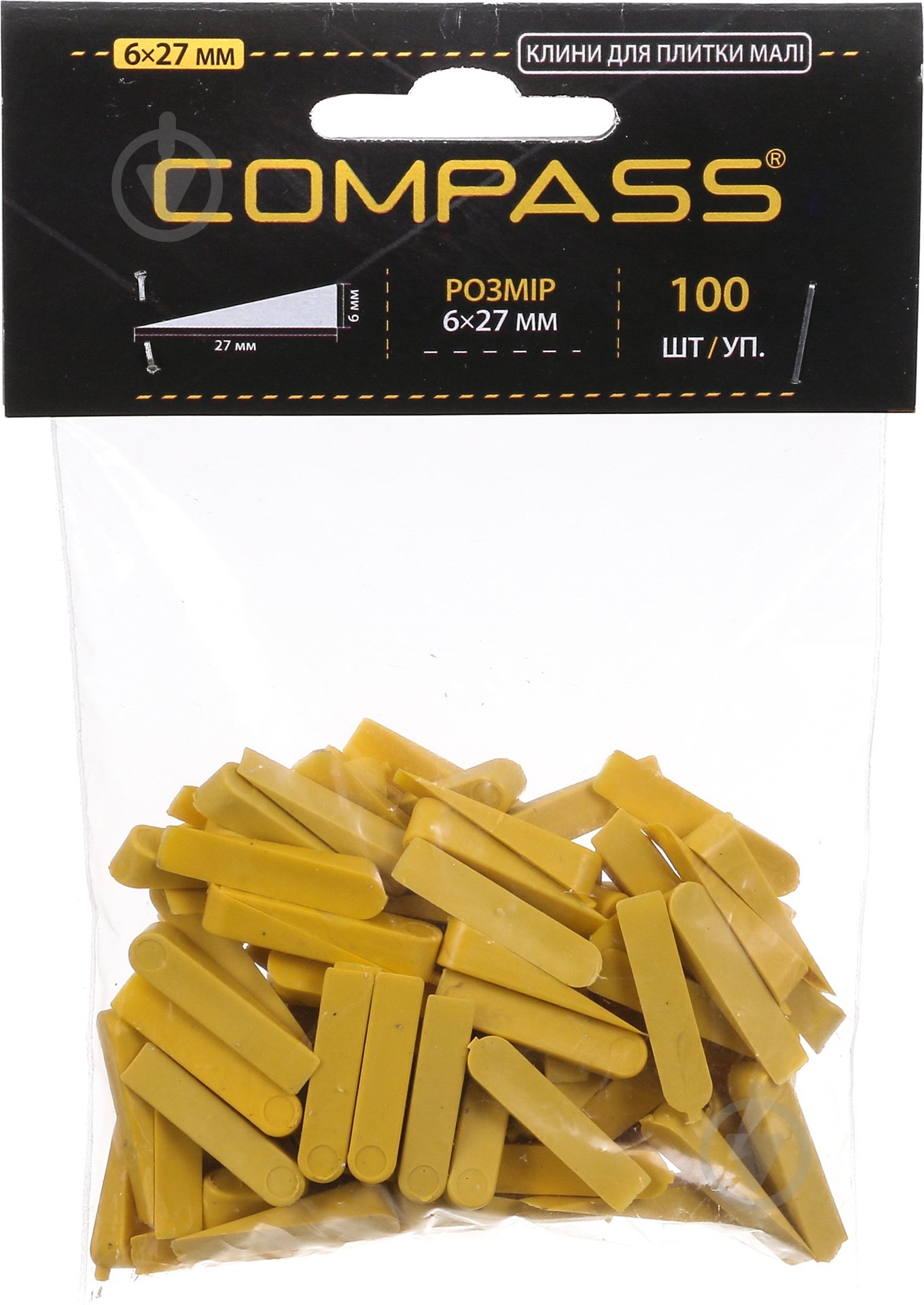 Клинья для плитки Compass 27 мм 100 шт./уп - фото 1