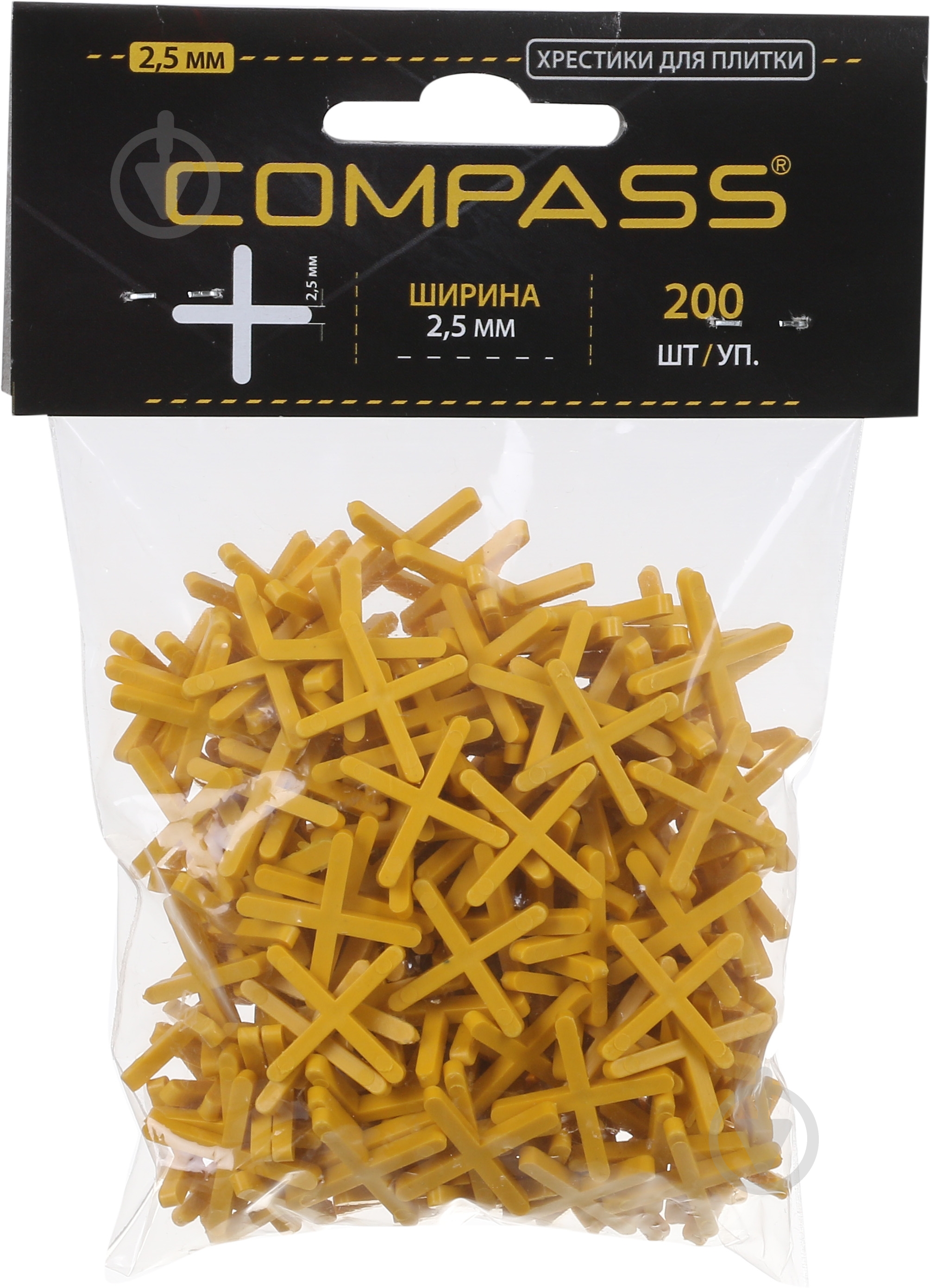Крестики для плитки Compass 2,5 мм 200 шт./уп - фото 1