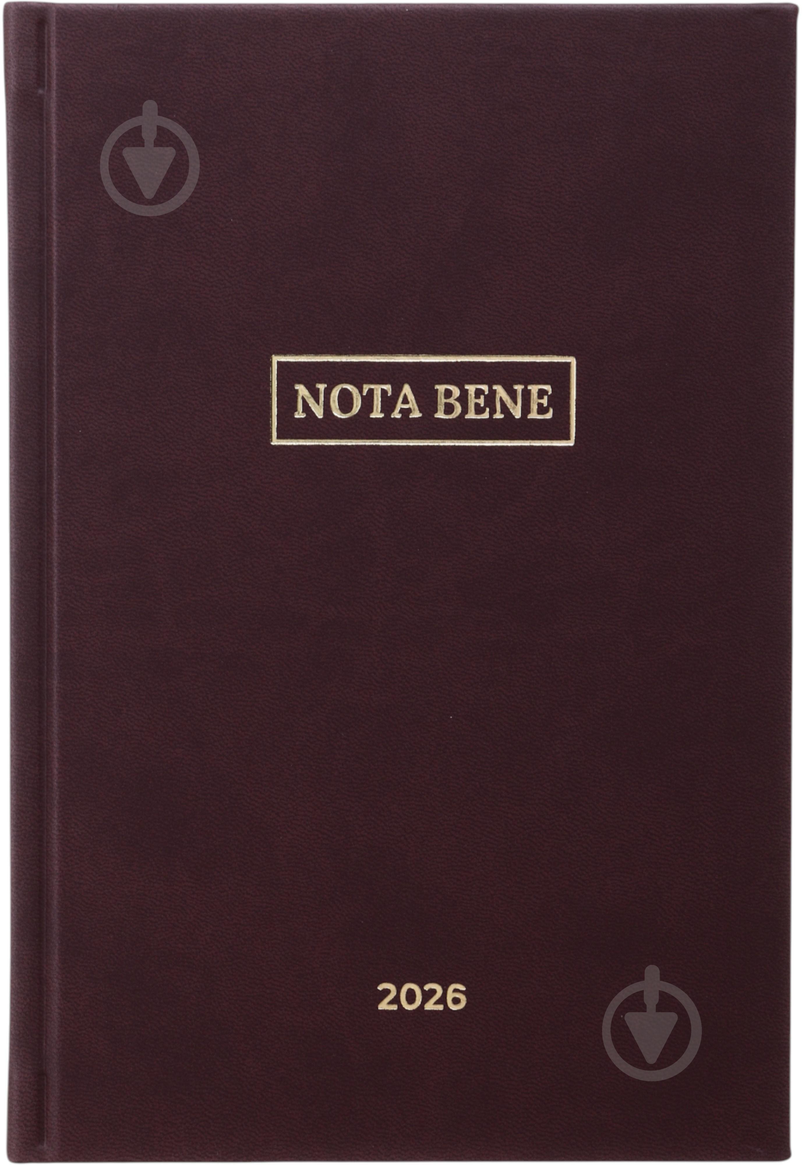Дневник датированный Nota Bene A5 2026 бордовый - фото 1