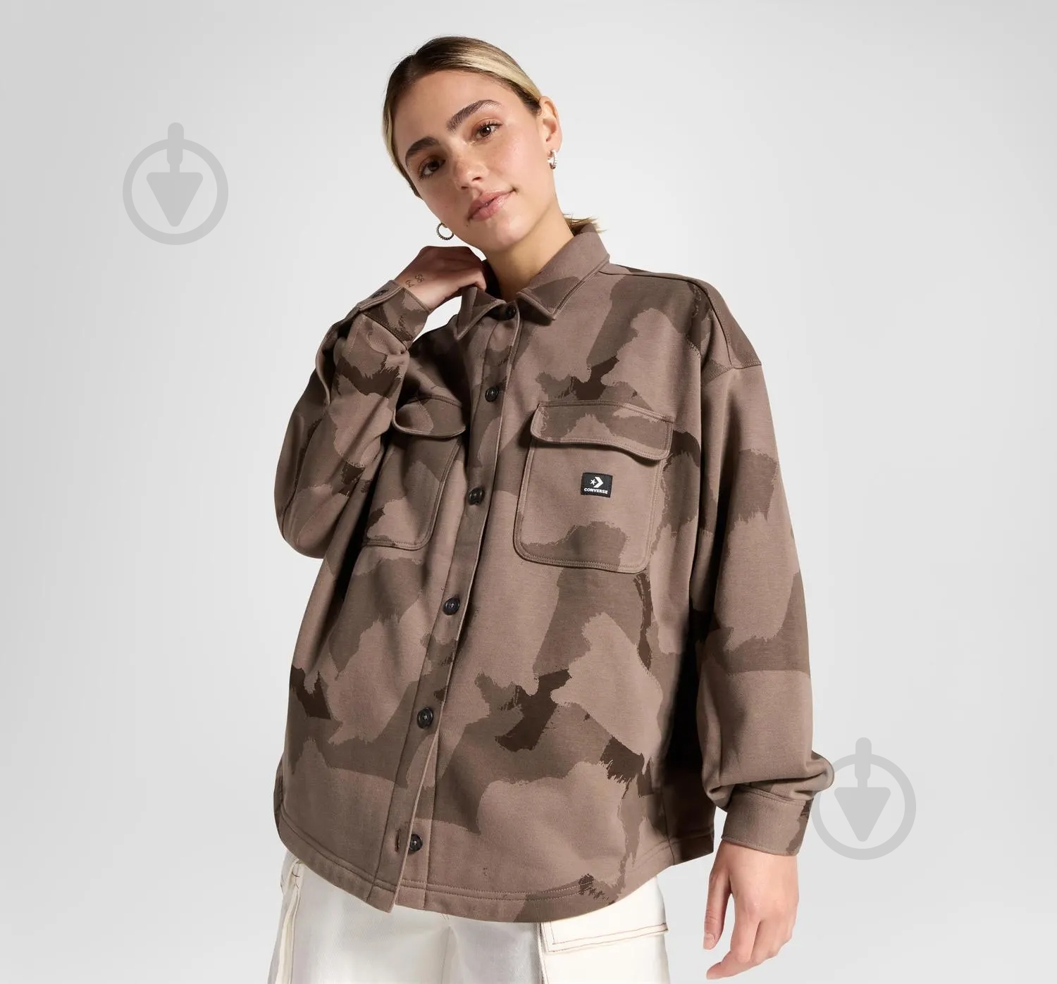 Рубашка Converse CAMO SHIRT JACKET 10026992-216 р. M хаки - фото 1