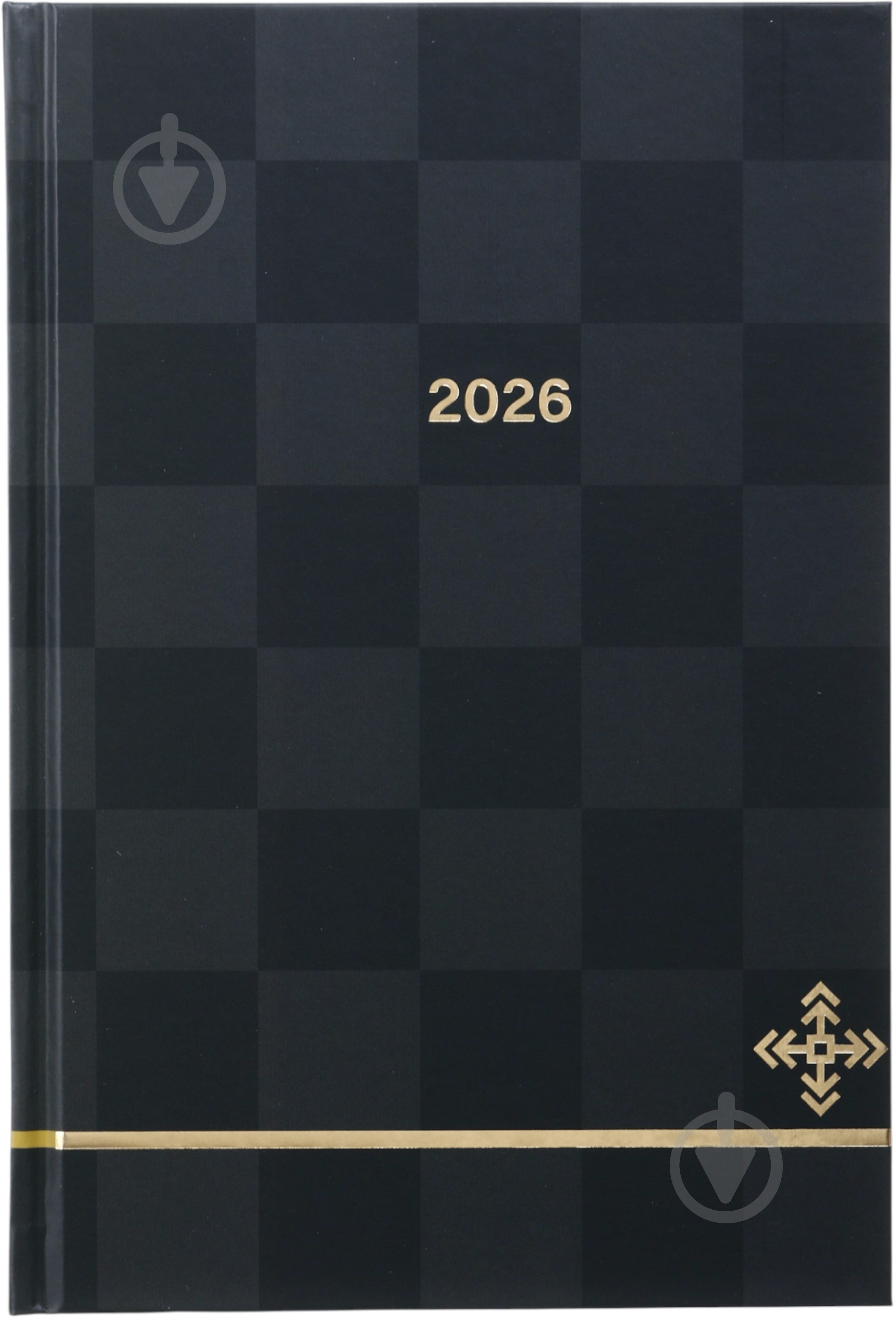 Щоденник датований Україна Nota Bene A5 2026 сірий із чорним - фото 1