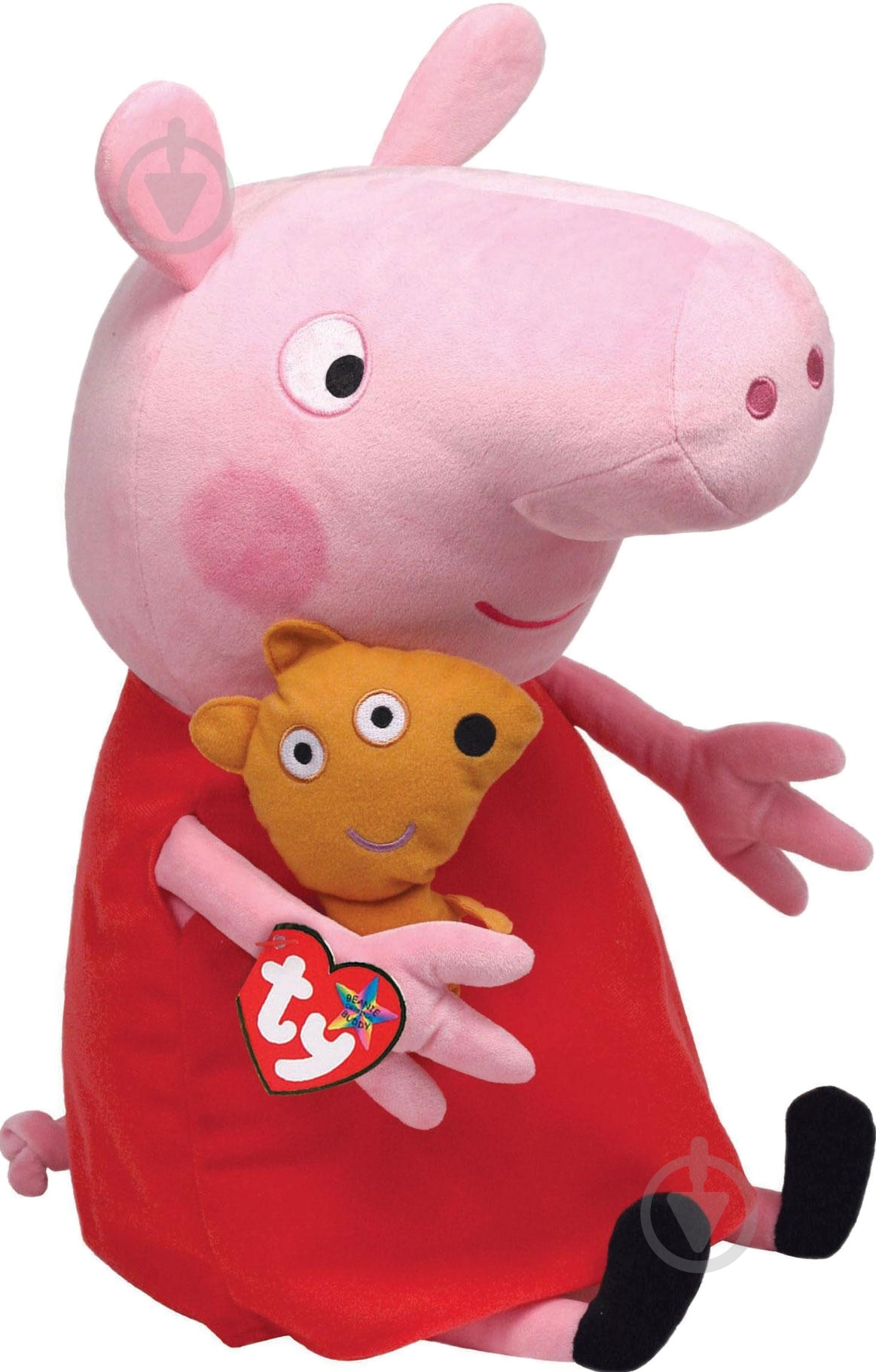 Мягкая игрушка Peppa Pig Пеппа с игрушкой 30 см розовый с красным 25097 - фото 1