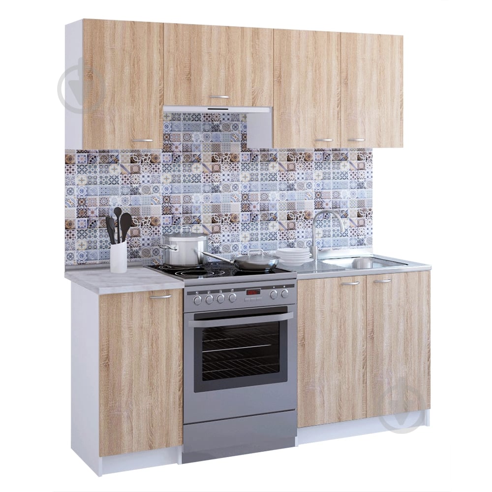 Кухня Хит дуб сонома/белый ЛДСП 1,8 м - фото 1