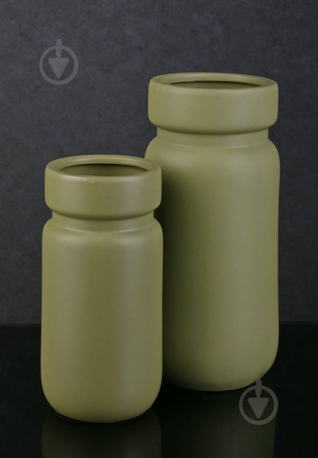 Ваза керамическая Luna Classic 11х11х22,5 см 22,5 см зеленая - фото 2