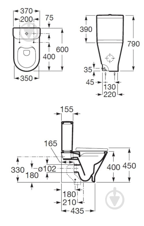 Унитаз-компакт ROCA LEGACY Round Rimless A34D0N0000 - фото 2 Унитаз-компакт ROCA LEGACY Round Rimless A34D0N0000 - фото 2