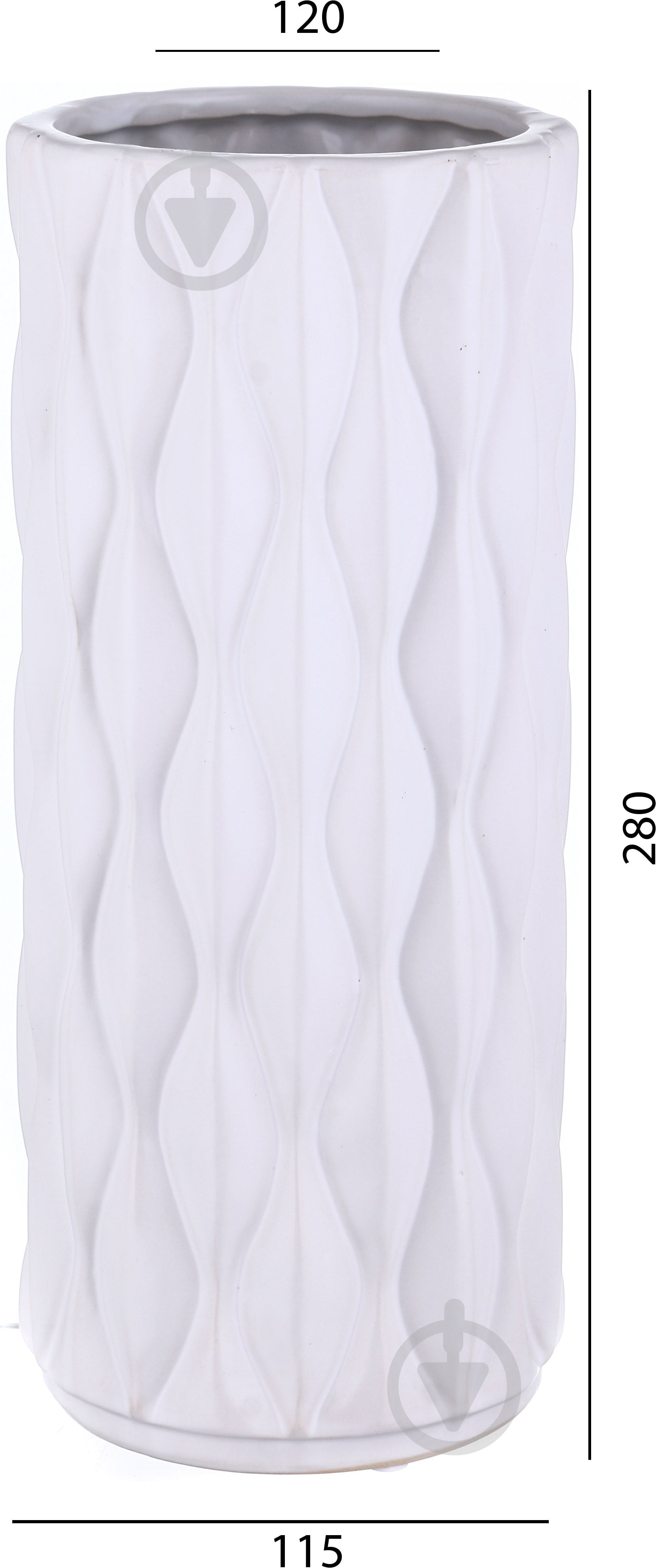 Ваза керамическая Luna Knit 12,5х12,5х29 см 29 см белая - фото 3