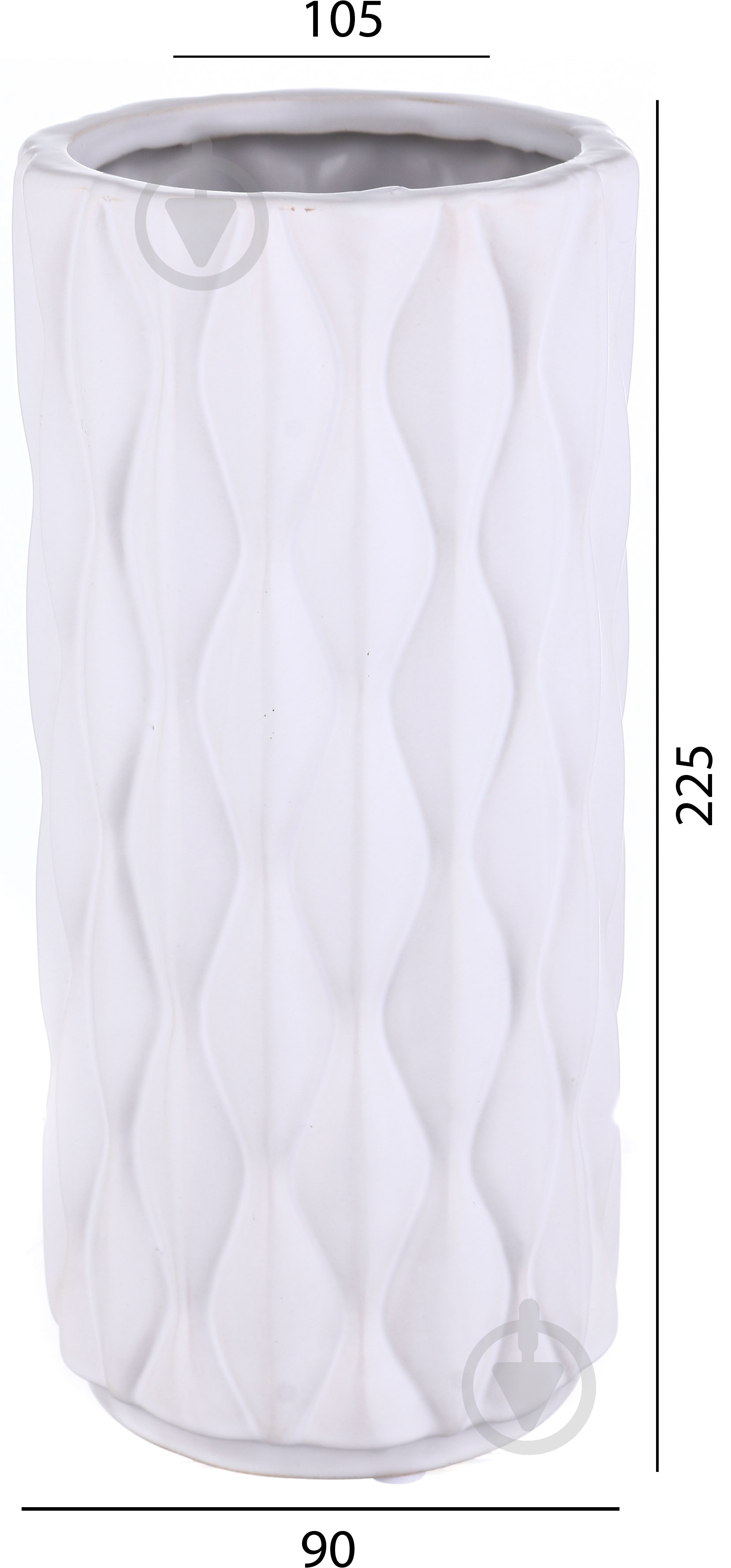 Ваза керамічна Luna Knit 10,5х10,5х22,5 см 22,5 см біла - фото 3