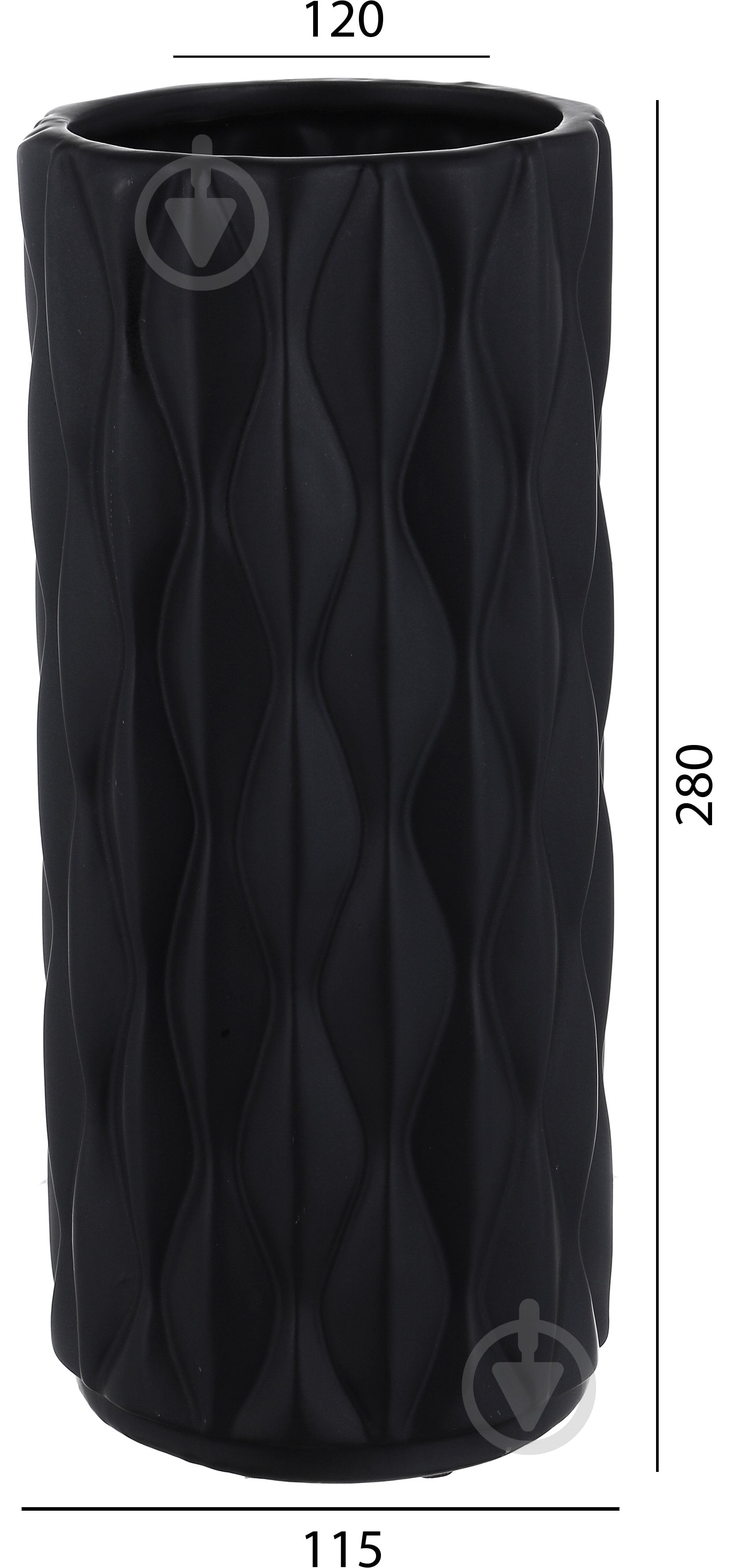 Ваза Luna Knit 12,5х12,5х29 см черная 29 см - фото 3