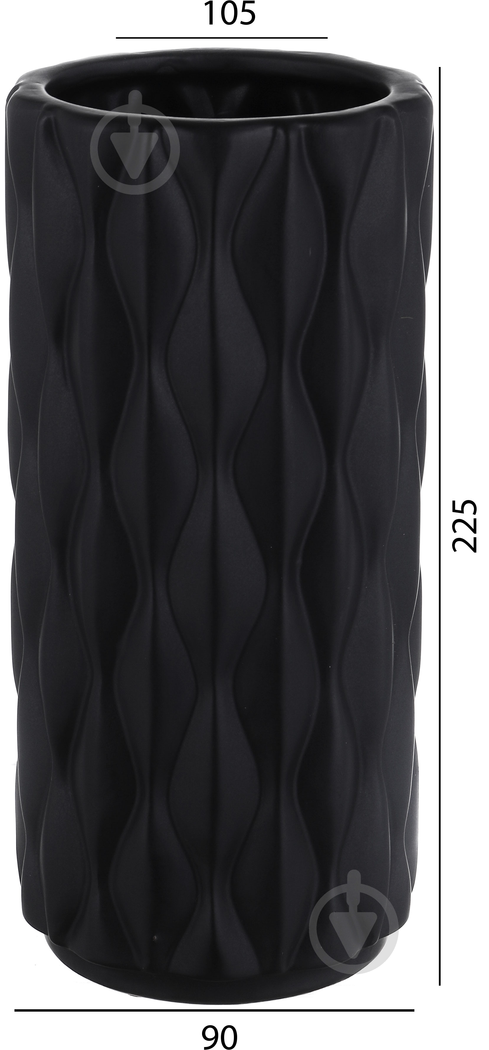 Ваза Luna Knit 10,5х10,5х22,5 см черная 22,5 см - фото 3