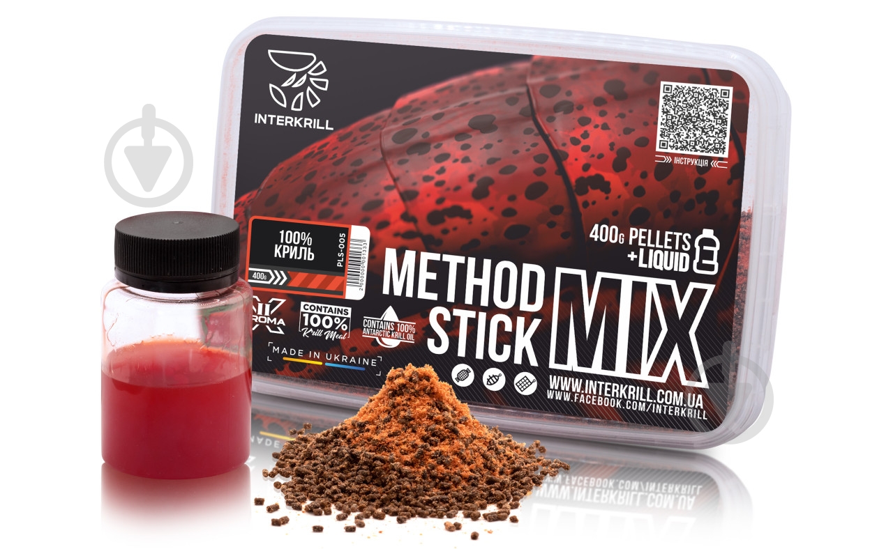 Пеллетс INTERKRILL Method Stick Mix (+ ліквід 40мл) кріль 400 г - фото 1