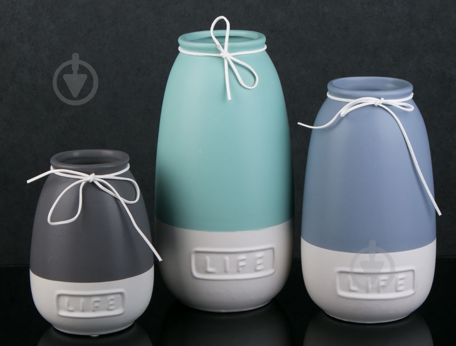 Ваза керамічна Luna Life 12х17 см 17 см сіра - фото 3 Ваза керамічна Luna Life 12х17 см 17 см сіра - фото 3