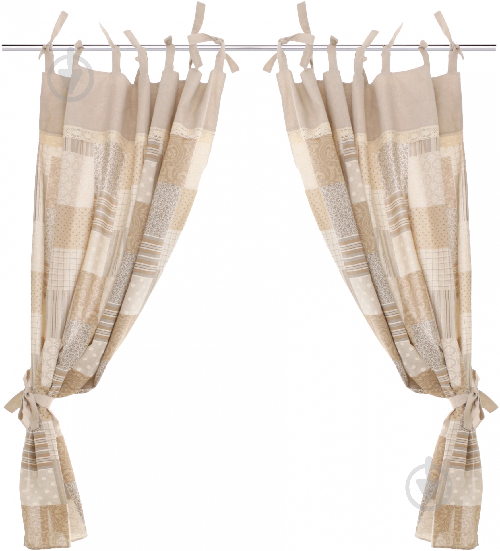 Комплект штор Patch work 170x140 см з мереживом 2 од. Прованс - фото 1 Комплект штор Patch work 170x140 см з мереживом 2 од. Прованс - фото 1