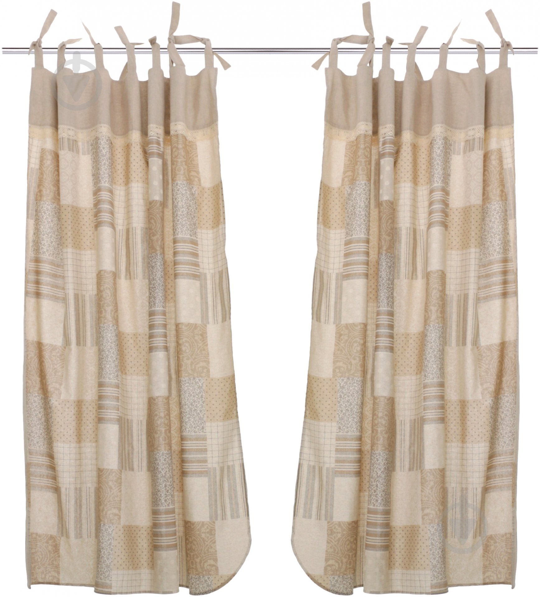 Комплект штор Patch work 170x140 см з мереживом 2 од. Прованс - фото 2 Комплект штор Patch work 170x140 см з мереживом 2 од. Прованс - фото 2