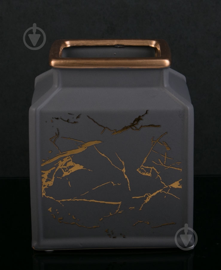 Ваза керамическая Luna Marble 15х18 см 18 см серая - фото 1