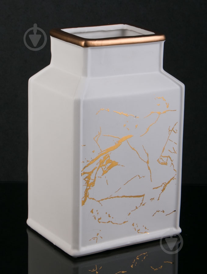 Ваза керамическая Luna Marble 17х27 см 27 см белая - фото 2