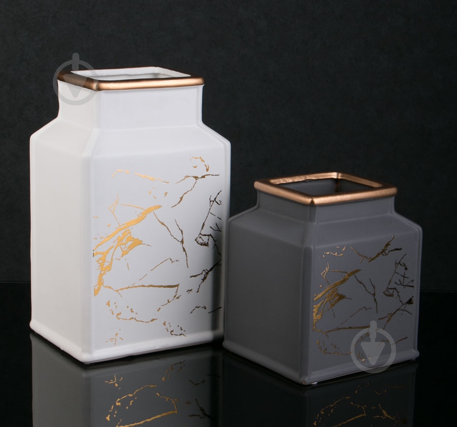 Ваза керамическая Luna Marble 17х27 см 27 см белая - фото 3