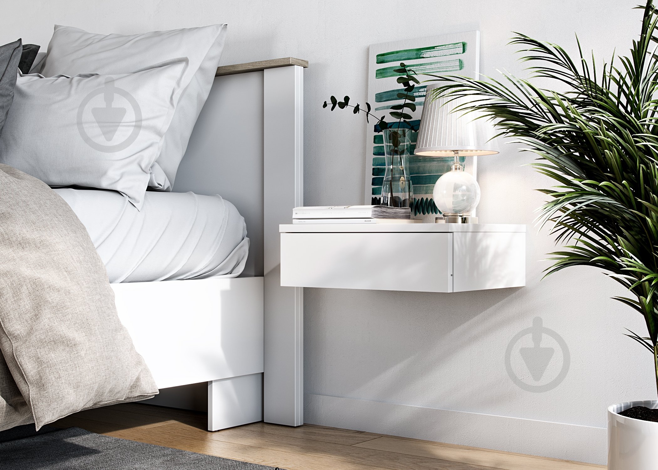 Тумба навесная Грейд Торино 402x128x320 мм нимфея альба - фото 2 Тумба навесная Грейд Торино 402x128x320 мм нимфея альба - фото 2