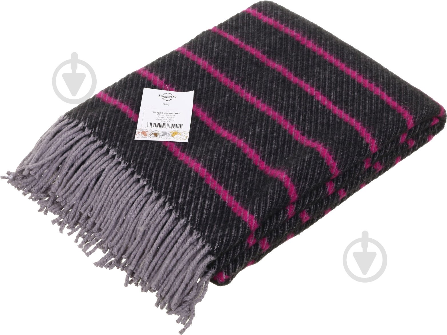 Плед Саккура 140x200 см малиновый Lanavitta - фото 3