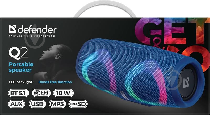 Акустична система Defender Q2 10W 1.0 blue (65302) - фото 7