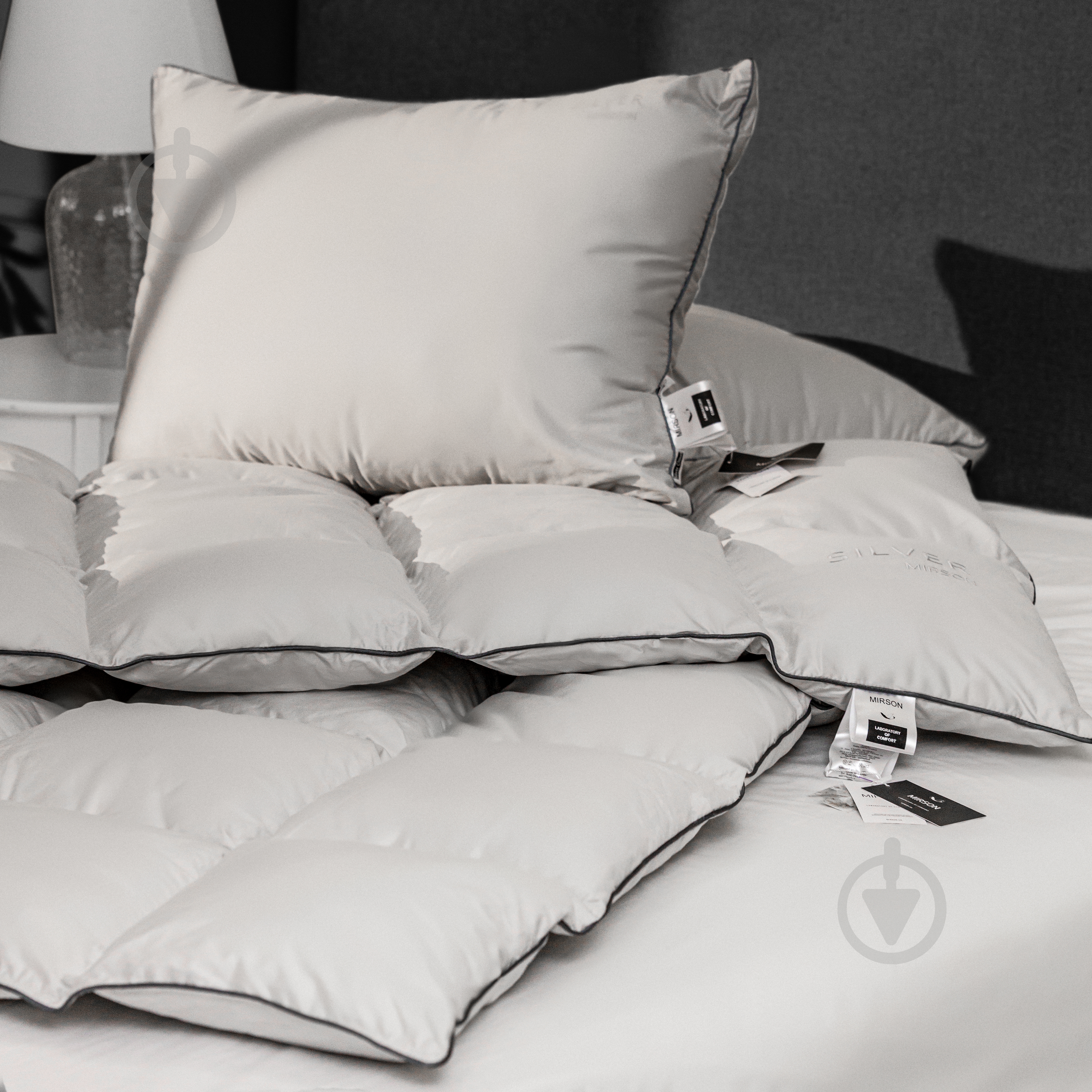 Одеяло пуховое № 065 Silver Cloud демисезон 220x240 см MirSon серебряный - фото 5