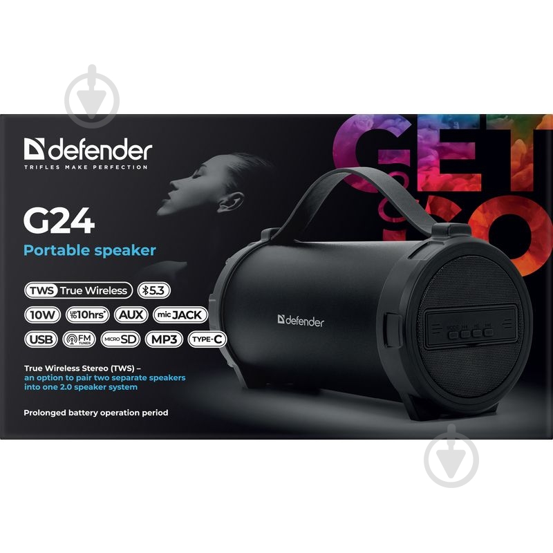 Акустическая система Defender G24 10W 1.0 black (65124) - фото 5 Акустическая система Defender G24 10W 1.0 black (65124) - фото 5