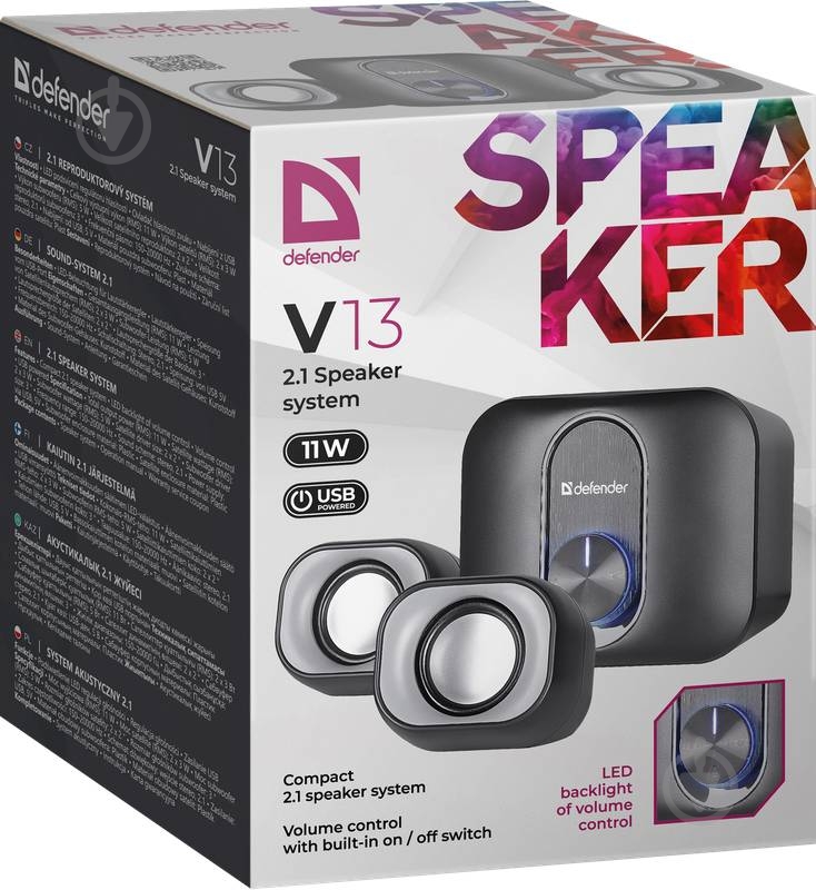 Акустическая система Defender V13 2.1 black/silver - фото 4