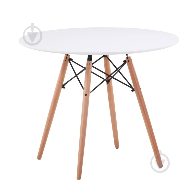 Стол обеденный Мікс Меблі Этна x750мм белый/натуральный/черный - фото 1