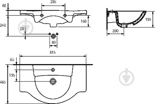 Умывальник Cersanit Libra 80 K04-012 - фото 4