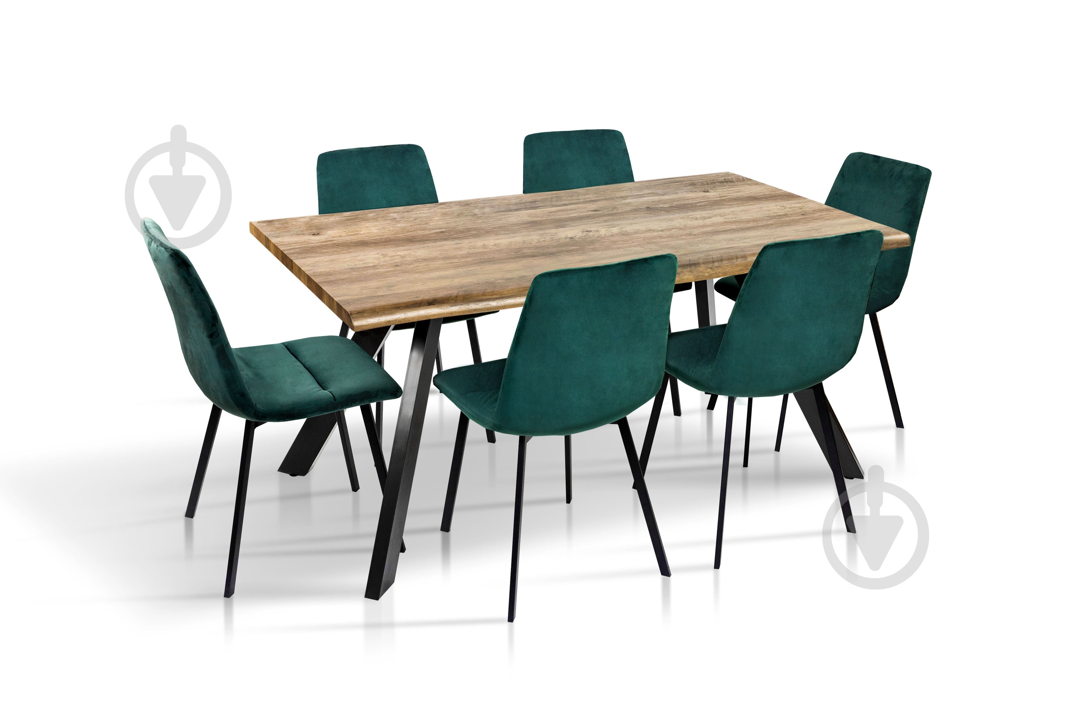 Стіл обідній Мікс Меблі Метрополь 1600x900x760мм натуральний/чорний - фото 5