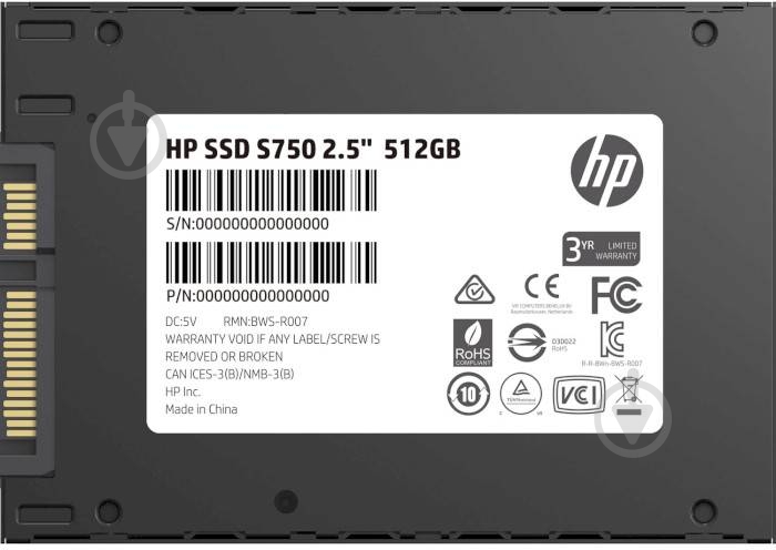 SSD-накопитель HP SATA III 512GB 2,5" SATA III TLC (16L53AA) - фото 4