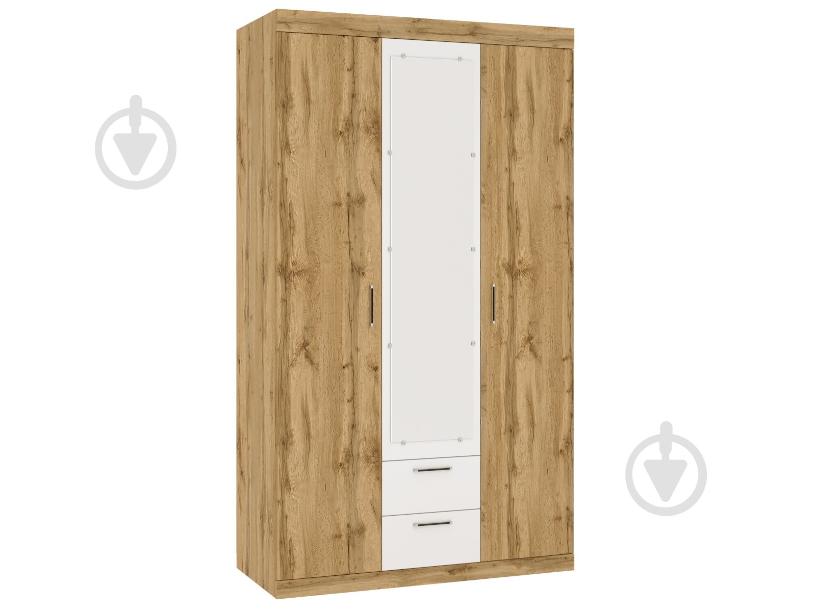 Шкаф гардеробный Моника дуб тахо-белый 2100х536х536 мм белый - фото 1