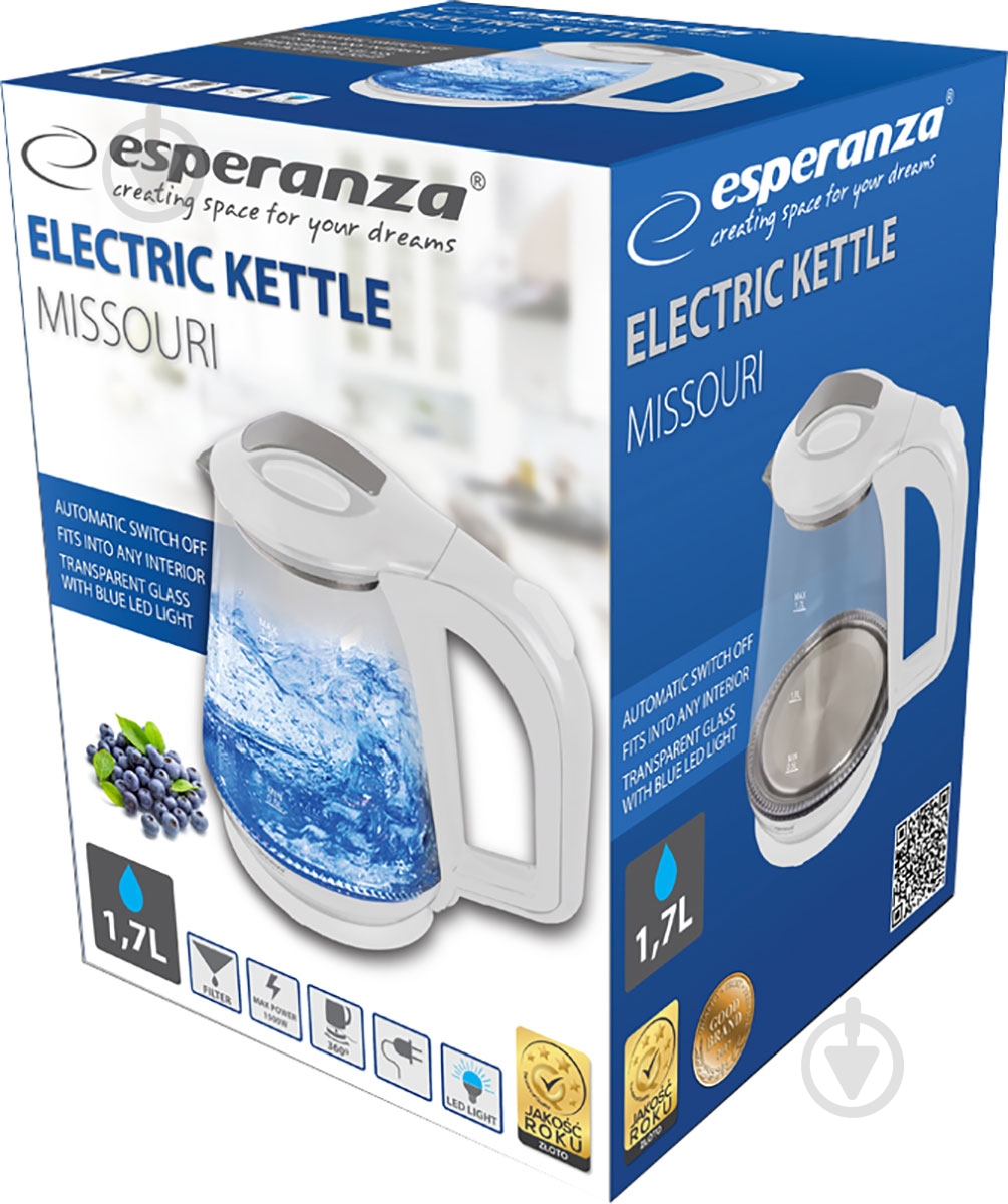 Електрочайник Esperanza EKK024W Kettle - фото 2 Електрочайник Esperanza EKK024W Kettle - фото 2