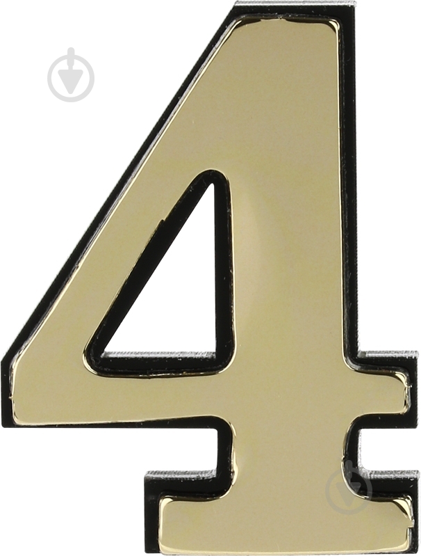 Цифра 4 пластик золотой 40 мм - фото 1