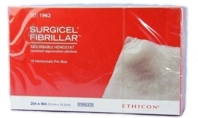 Ethicon Матеріал хірургічний гемостатичний Surgicel Fibrillar, що розсмоктується, 5,1 х 10,2 см стерильні - фото 1