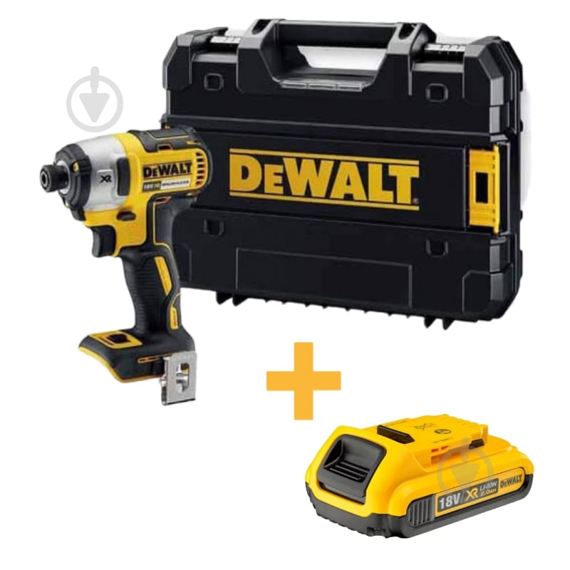 Шуруповерт ударный аккумуляторный DeWalt DCF887NT+DCB183 - фото 1