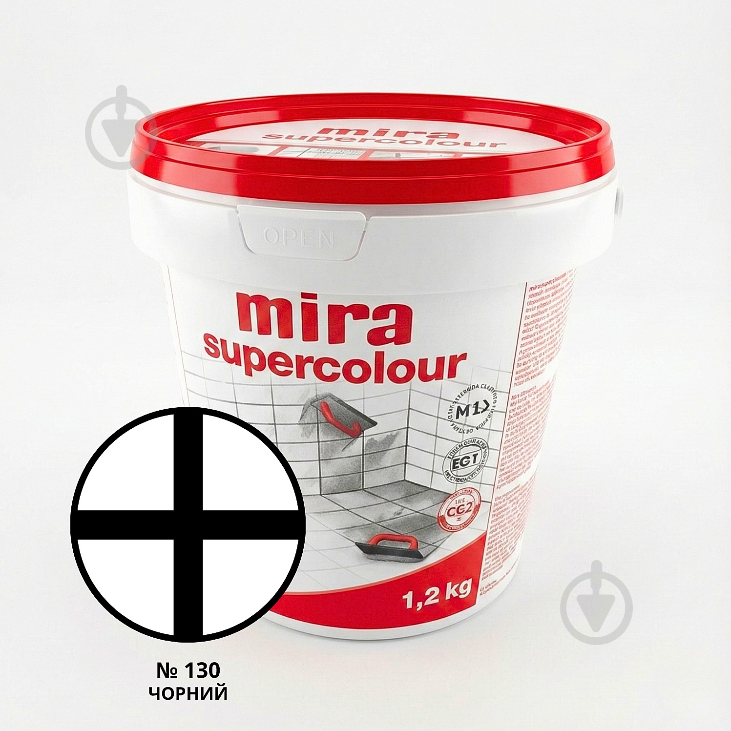 Затирка для плитки Mira Supercolour 130 1.2 кг черный - фото 1