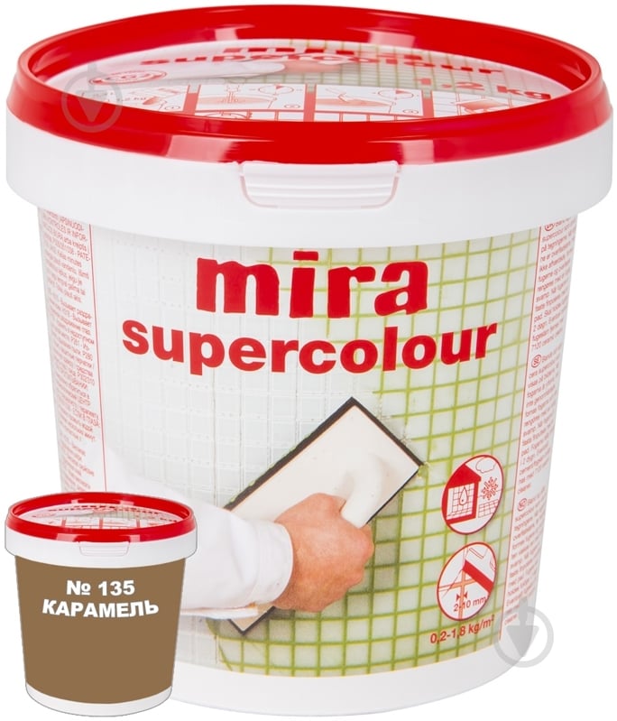Затирка для плитки Mira Supercolour 135 1.2 кг карамель - фото 1