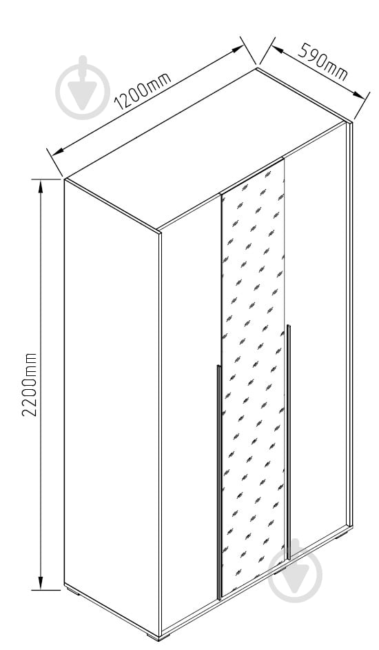 Шафа Світ Меблів Алекса 3ДЗ (120) 2200х1200х590 мм індастріал / - фото 3 Шафа Світ Меблів Алекса 3ДЗ (120) 2200х1200х590 мм індастріал / - фото 3